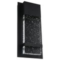 Sunlite LED Wall Sconce Rain Glass Panel 13.75" Tall 6.5" Wide 12W Indoor/Outdoor Black Finish 5000K 81223-SU